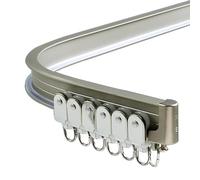 HeavyDuty Flexible Bendable Curtain Track Curved Curtain Rail for RV Bay Windows Room Dividers Aluminum Alloy Sliding Rod (Gray 4.5m 3 x 1.5m)