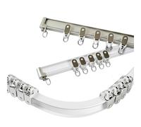 HeavyDuty Flexible Curtain Track for RV & Bay Windows Bendable Sliding Curtain Rail Aluminum Alloy Room Divider 1.8m (2 x 90cm) White Ceiling Mount