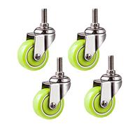 HeavyDuty Furniture Casters Set of 4 Metal Shaft HighPerformance PU Wheels Green Furniture Wheels Stainless Steel 304 Bracket Smooth Rolling for Easy Mobility