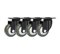 HeavyDuty Industrial Transport Caster Wheels Set of 4 75mm 100mm 125mm 150mm Full Rubber Swivel & Fixed Brake Casters Double Ball Bearing Replacement Wheels for Trolleys Furniture Workbench
