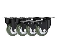 HeavyDuty Industrial Transport Caster Wheels Set of 4 75mm 100mm 125mm 150mm Solid Rubber Swivel & Fixed Rollers with Double Ball Bearings Replacement Wheels for Trolleys Furniture Workbench