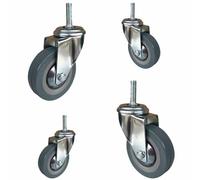 HeavyDuty Lenkrollen 100mm 270kg Load Capacity 4Pack Swivel PU Caster Wheels with M10/M12 Thread Quiet & Durable Appliance Casters for Easy Transport