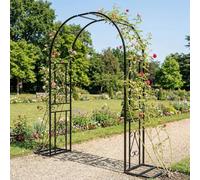 HeavyDuty Metal Garden Arch Trellis for Climbing Plants Wedding Arbor Black 3.4x2 FT Sturdy Backdrop Stand for Parties Birthdays and Events