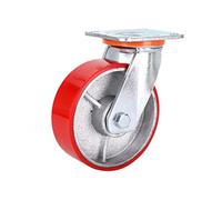 HeavyDuty Metal Swivel Casters with Plate Red Polyurethane Wheels 360° Bearing High Load Capacity Industrial Furniture Mobility Durable & Reliable