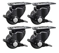 HeavyDuty Nylon Casters40mm 50mm 65mm 75mm 320kg1000kg (1 Ton) Swivel Quiet Wheels with Brake for Factory School Hospital Furniture4 Pack (1.5" to 3")