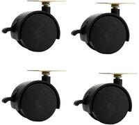 HeavyDuty Nylon Furniture Wheels 4Pack 2Inch Office Chair Casters Dual Swivel Wheels 100 kg Load Capacity Replacement for Beds Desks Sofas (B pe)