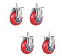 HeavyDuty Polyurethane Swivel Casters 3"/4"/5" with Double Bearings M16*30 Brake Wheels for Smooth Mobility and Load Support