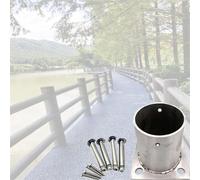 HeavyDuty Post Bracket Base Solid Side Mounting Brackets for Deck Railing Light Pole Fence & Pergola Silver Post Anchor Kit with Screws (Dia 120 x 100MM)