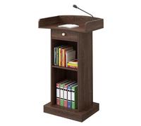 HeavyDuty Pulpit with Shelves & DrawersLarge Conference Podium for Church Office Debates and SeminarsSturdy Lectern for Public Speaking and Presentations