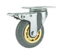 HeavyDuty Rubber Casters for Furniture Silent Transport Wheels for Dollies 4Inch Wheel with Brake Ideal for Tire Transport and Heavy Loads 1pc