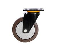HeavyDuty Rubber Plate Swivel Casters 1pc Silent Double Locking Wheels for Furniture & Industrial Carts Durable Replacement with Mounting Plate