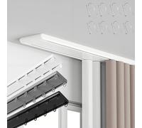 HeavyDuty Silent Aluminum Curtain Tracked Rail for Office Living Room & Bedroom Adjustable 0.5m to 5.5m Lengths (White 2.30m)