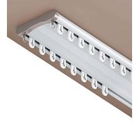 HeavyDuty Silent Curtain Tracks12.5ft Double Curtain Rail for Room Divider Easy Installation for Bedroom Living Room Windows & Hotels (White)