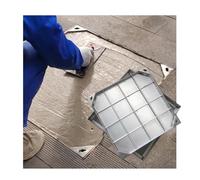 HeavyDuty Stainless Steel Manhole Cover & Frame Invisible Septic Tank Cover for Outdoor Use 8cm Thick 80x80cm (31.5"x31.5") Ideal for Courtyards & Driveways