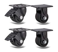 HeavyDuty Swivel Caster Wheel Set Replacement Wheels for Industrial Workbenches Carts Cabinets Planters Equipment Double Bearing with Brake 75mm