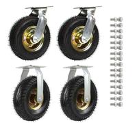 HeavyDuty Swivel Casters 6 8 10 Inch Rubber Wheels with Double Ball Bearings AirFilled for Baby Cribs 200mm/8in Durable and Smooth Mobility