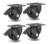 HeavyDuty Swivel Casters for Workbenches Cabinets Planters Industrial EquipmentDouble Bearing with Brake Set of 4 (75mm) Enhanced Mobility & Stability