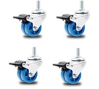 HeavyDuty Swivel Casters with BrakesIndustrial Furniture Wheels M12 BoltOn Set of 4 300 KG Capacity NoiseResistant Double PA Casters for Smooth Mobility.