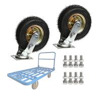 HeavyDuty Swivel Trolley CastersPunctureProof Industrial Wheels Highly Elastic Rubber Replacement Quiet Operation Includes Screws Perfect for Furniture & Carts