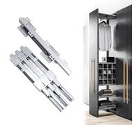 HeavyDuty Telescopic Closet Rails Max Load 80kg Galvanized Steel Hidden Extension Superior & Inferior Support 38.5cm Length Perfect for Organizing Wardrobes