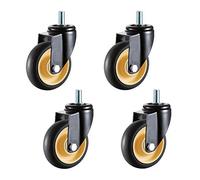 HeavyDuty TPR Swivel Casters Industrial Replacement Wheels for Trolleys & Workbenches M12 x 25 mm Thread 4Pack Universal 100 mm (4 Inch) Wheels.