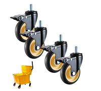 HeavyDuty Trolley Casters with Double Brake 4Pack 4Inch Rubber Swivel Wheels for Industrial Trailers and Furniture Safety Design for Optimal Mobility