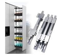 HeavyDuty UnderCounter Drawer Slides Full Extension Hidden Ball Bearing Rails Extra Durable Sliding Runners 1 Pair Includes Top & Bottom Rails (Length48.5cm)