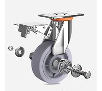 HeavyDuty Universal Industrial Wheels8Inch Silent Swivel Casters 400kg Load Capacity Rubber Material with Brakes for Easy Maneuverability