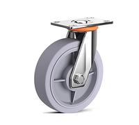 HeavyDuty Universal Industrial Wheels8Inch Silent Swivel Casters with Brake 400 kg Load Capacity Durable Rubber Material for Smooth Mobility
