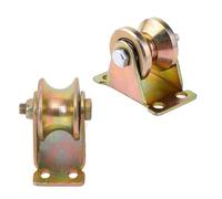 HeavyDuty V/U Groove Roller Wheel Set4 Pcs 2.8" (70mm) for Square Tube Rail Supports 440 lbs Perfect for RollUp Doors Gates & Heavy Loads