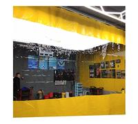 HeavyDuty Yellow PVC Sliding Curtains Windproof Door Curtain with Metal Eyelets for Outdoor Use Car Wash Shop Size 3.5x4M Durable WeatherResistant Easy Installation