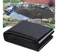 HeavyDutyBlackPondLinerPreformedMembraneforFishPondsLandscapingWaterFeaturesStreams&FountainsGardenTarpaulin(2x6m/6.5x19.7ft)