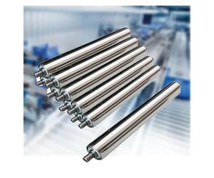 HeavyDutyStainlessSteelConveyorRollersSetof10NonMotorizedIndustrialRollersforCommercialUseDurableSteelTubesforOptimalMaterialHandling