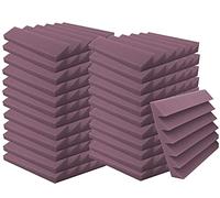 Heavyoff 24 Pack Acoustic Foam Panels Studio Soundproofing Wedges 20"x20"x2" Noise Dampening Sound Insulation for Home Ceiling, Purple