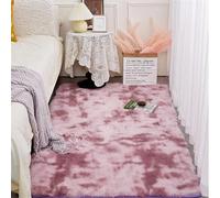 Heavyoff Area Rug for Bedroom Fluffy Shag Rug Super Soft Fuzzy Plush Carpet Rectangular Indoor Rug for Dorm Nursery Kids Room Home Decorative Tie-Dyed Pink, 1.6 ft x 3.9 ft