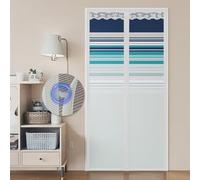 Heavyoff Magnetic Thermal Insulated Door Curtain Fit Door Size 79" W x 87" L, Self-Closing Doorway Curtain Keep Warm in Winter Cool in Summer for Kitchen, Bedroom, Style 1