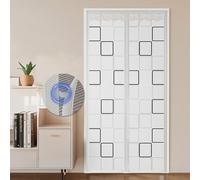 Heavyoff Magnetic Thermal Insulated Door Curtain, Waterproof EVA Self-Closing Screen Door Cover for Kitchen, Bedroom, Air Conditioner Room, Fits Doors up to 35" W x 79" L, Style 8