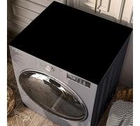 Heavyoff Washer and Dryer Covers for The Top, 27.2" x 27.2" Washer and Dryer Top Protector Mat, Non-slip Washing Machine Cover for Laundry Room, Black