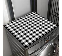 Heavyoff Washer and Dryer Covers for The Top, 54" x 27.6" Washer and Dryer Top Protector Mat, Non-slip Washing Machine Cover for Laundry Room Kitchen, Black White