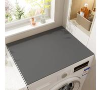 Heavyoff Washer and Dryer Covers for the Top, Non-slip Dryer Top Protector Mat, 27.2" x 27.2" Silicone Fast Drying Absorbent Mat Top for Home Kitchen Laundry Room, Grey