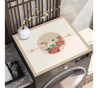 Heavyoff Washer and Dryer Covers for the Top, Non-slip Protector Mat, 19.7" x 19.7" Absorbent Washing Machine Dryer Top Covers for Kitchen Laundry Room, Style 10