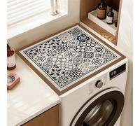 Heavyoff Washer and Dryer Covers for the Top, Non-slip Protector Mat, 19.7" x 19.7" Dust-proof Washing Machine Dryer Top Covers for Laundry Room Home Kitchen, Style 4