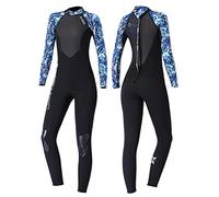 Heavyoff Wetsuits Women 3mm Neoprene Full Body Diving Suit Long Sleeve Back Zip UV Protection for Surfing Snorkeling Kayaking XL