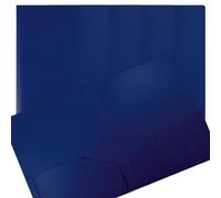 Heavyweight Blue Plastic 2 Pocket Portfolio Folder, Letter Size Poly Folders by Better Office Products, 24 Pack, Blue