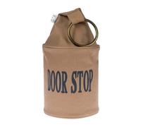 Fabric Door Stopper With Ring & Handle Brown & Grey Decoration Rustic Style