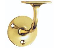 Heavyweight Handrail Bracket Heavy Duty Metal Wall Mounted Handrail Support for Staircases Corridors and Railings Secure Load Bearing Fixing (Polished Brass, Boxed)