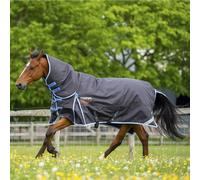 Heavyweight Horse Turnout Rug | Gallop Toofan 350g 2100 denier Full Neck Combo (5'9", Grey/Sky)