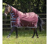 Heavyweight Horse Turnout Rug | Gallop Trojan Xtra 350g 1200denier Full Neck Combo (7'0", Burgundy/Sky)