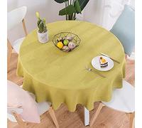 Heavyweight Linen Look Round Tablecloth 250cm - Elegant Table Cover for Dining Room & Kitchen - Perfect for Round Tables & Home Decor - & Stylish Tablecloth