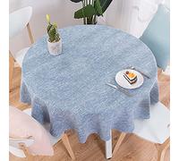 Heavyweight Linen Look Round Tablecloth 250cm - Stylish Table Cover for Dining Room & Kitchen, Perfect for Round Tables, Elegant Home Decor & Tablecloths
